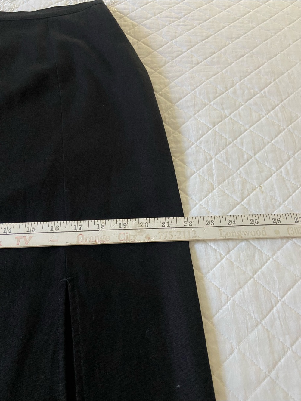 Time and Tru Black Linen Blend Pull On Midi Skirt with Front Slit Size Medium - Picture 12 of 14